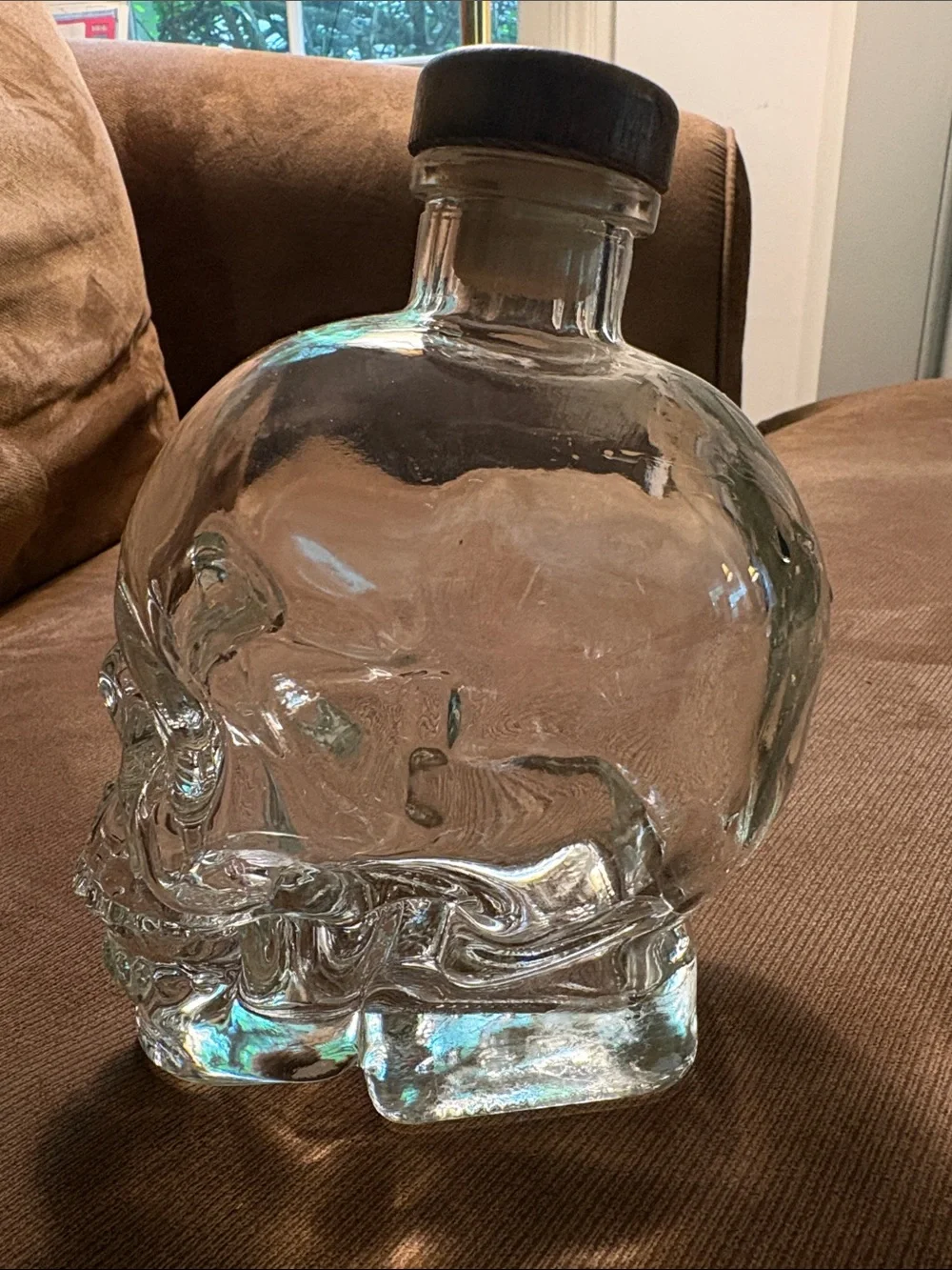 Clear Glass Skull Decanter - Decorative Home Accent